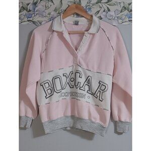 Box Car Expedition Small Vintage Retro Pink Pullover Outdoor ClassicSweatshirt